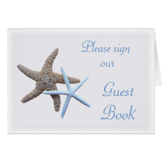 Boda Starfish Rótulo nuestra tarjeta de mesa de hu
