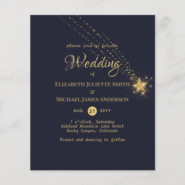 Boda Starry Nights de Papel FLYER de presupuesto (Frente)