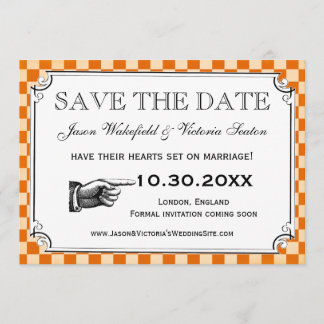 Boda Steampunk Checkerboard Guardar las tarjetas d
