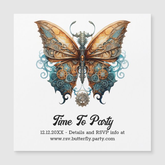 Boda Steampunk Swallowtail de mariposa Steampunk (Anverso)