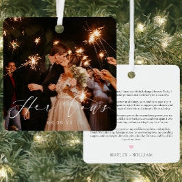 Boda su voto foto Keepsake Ornamento Metalizado