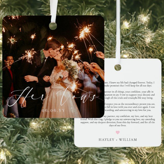 Boda su voto foto Keepsake Ornamento Metalizado (Subido por el creador)