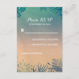 boda subacuática verde azulada y azul RSVP