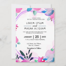 Boda tarjeta de invitación floral guardar la fecha