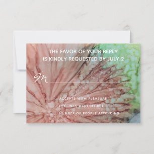 Boda Tarjeta de respuesta RSVP Bonitos Rosa y Lava