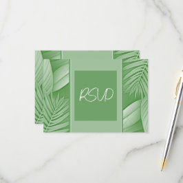 Boda Tarjeta de respuesta RSVP Tema Verde Tropical