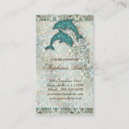 Boda tarjeta de visita Beach Dolphin Vintage
