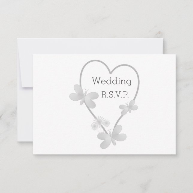 Boda Tarjeta RSVP Cardilla Plata (Anverso)
