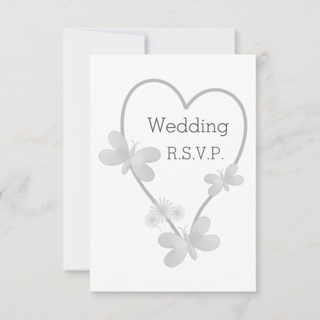 Boda Tarjeta RSVP Cardilla Plata (Anverso)