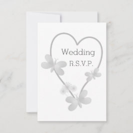 Boda Tarjeta RSVP Cardilla Plata