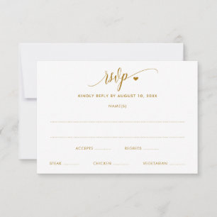 Boda Tarjeta RSVP Modern Fun Gold Caligrafía