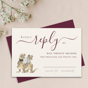 Boda temática de dinosaurios Respuesta Burgundy Cr