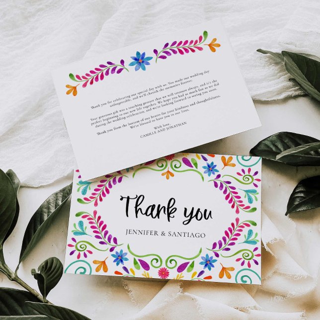 Boda temática mexicana - Tarjeta de agradecimiento (Mexican themed Wedding Thank you Card)