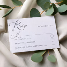Boda tipografía RSVP blanca minimalista