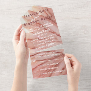 Boda Todo N Un Bonito de invitación en rosa