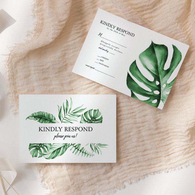 Boda Tropical Beach RSVP Gabinete Insertar (Subido por el creador)