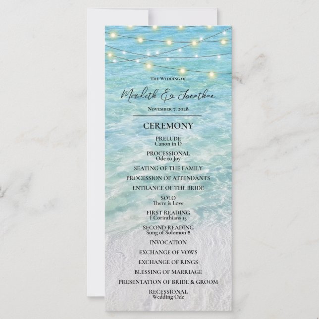 Boda Tropical Beach Seaside String Light (Anverso)