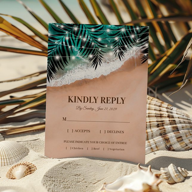 Boda Tropical Beach Wedding RSVP Elections (Subido por el creador)