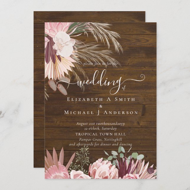 Boda Tropical de Borgoña Pampas (Anverso / Reverso)