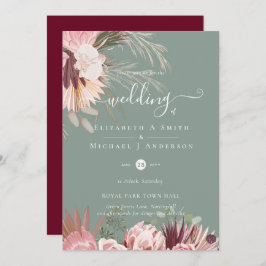 Boda Tropical de Borgoña Pampas