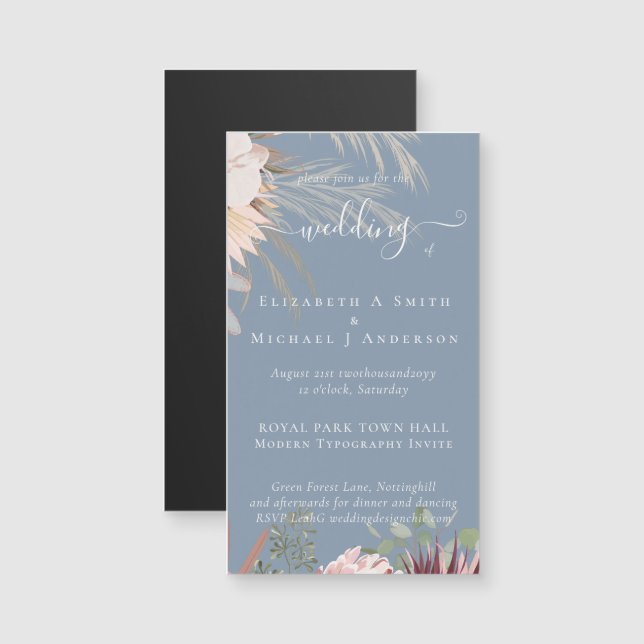 Boda Tropical de Borgoña Pampas (Anverso/Reverso)