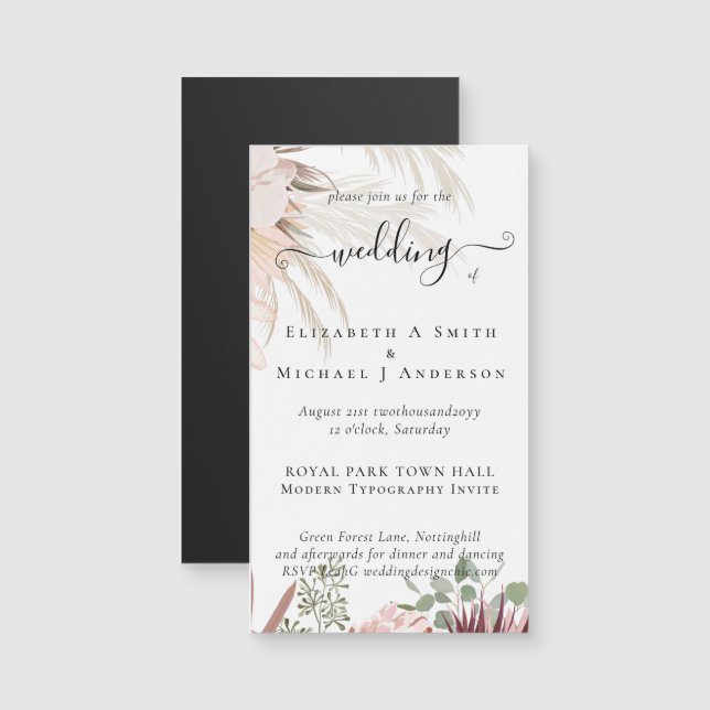 Boda Tropical de Borgoña Pampas (Anverso/Reverso)