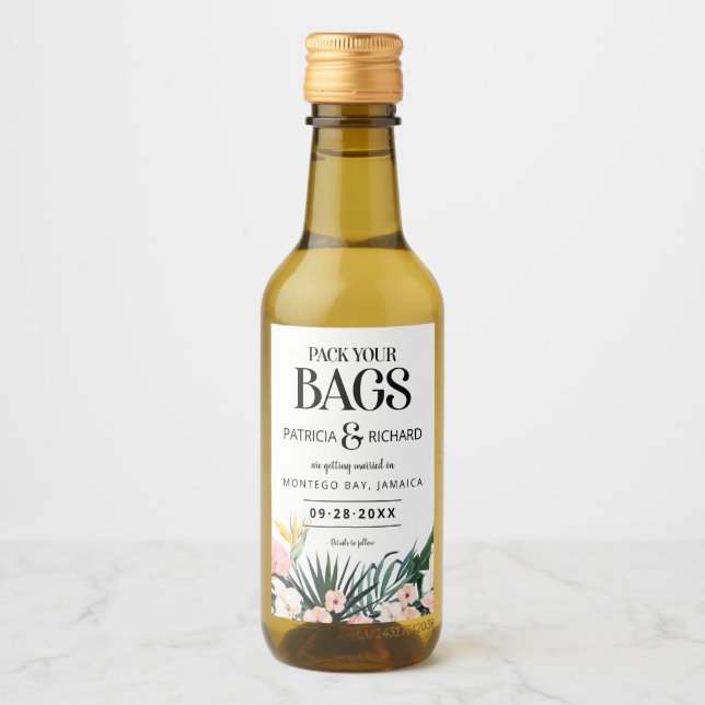 Boda tropical de destino Guardar la fecha (Anverso)