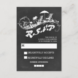 Boda tropical de playa de Chalkboard RSVP