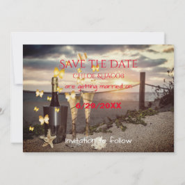 Boda tropical en la playa Guardar la tarjeta de fe