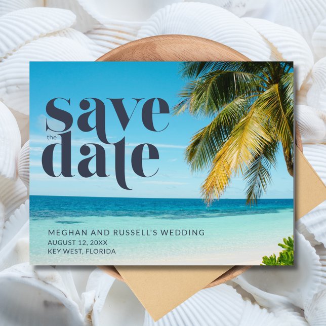 Boda tropical en la playa salva las tarjetas de fe (Tropical Beach Wedding Save the Date Cards)