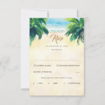 Boda Tropical Floral Beach Wedding RSVP