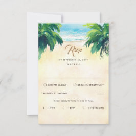 Boda Tropical Floral Beach Wedding RSVP