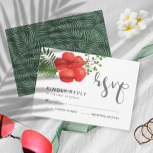 Boda tropical floral RSVP ID475