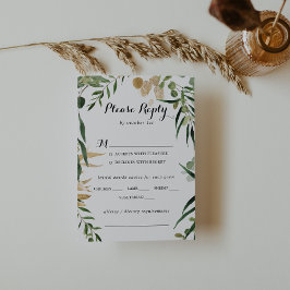 Boda Tropical Gold Foliage Menú Elección Rsvp