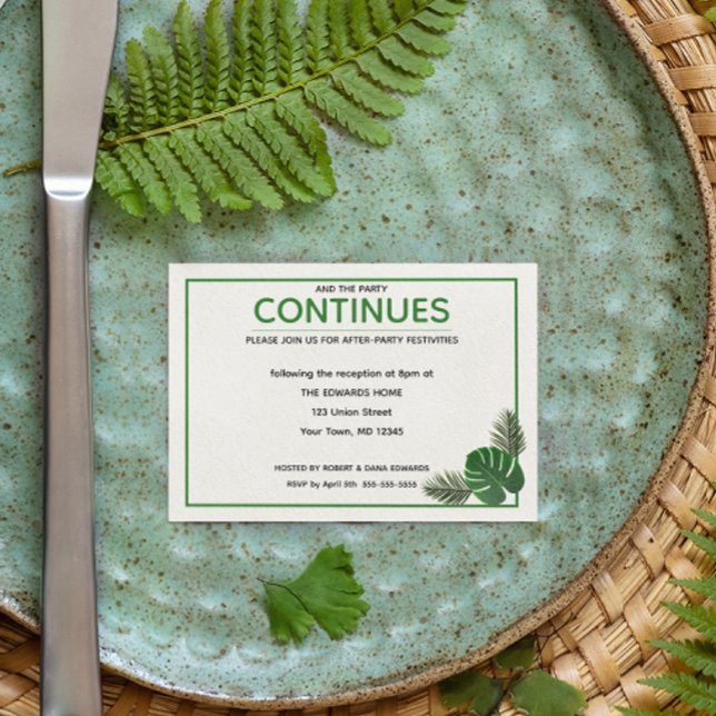 Boda Tropical Moderno Después De Tarjeta Fiesta (Subido por el creador)