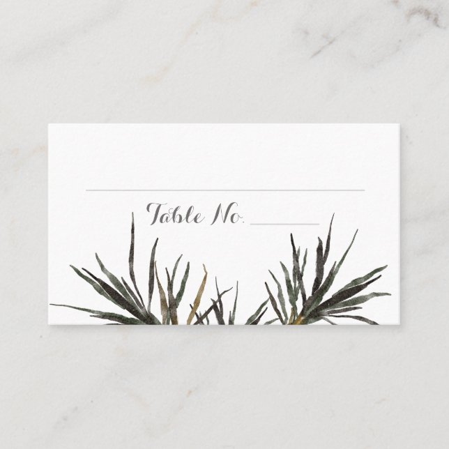 Boda tropical Palm Tree deja tarjeta de lugar plan (Anverso)