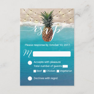 Boda Tropical Pineapple Hawaiana RSVP