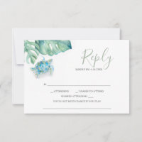 Boda tropical Tarjetas RSVP Hojas de palmas de tor