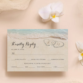 Boda Tropical Vintage Beach Heart Menu RSVP