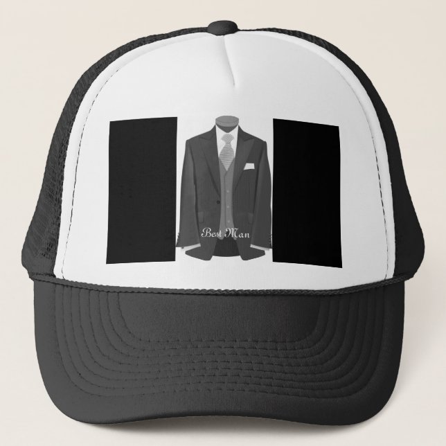 Boda Tuxedo Mejor hombre Gorra Cap (Anverso)