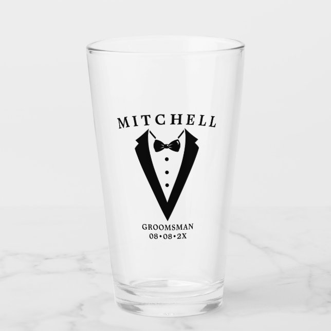 Boda Tuxedo Personalizado Groomsman (Anverso)