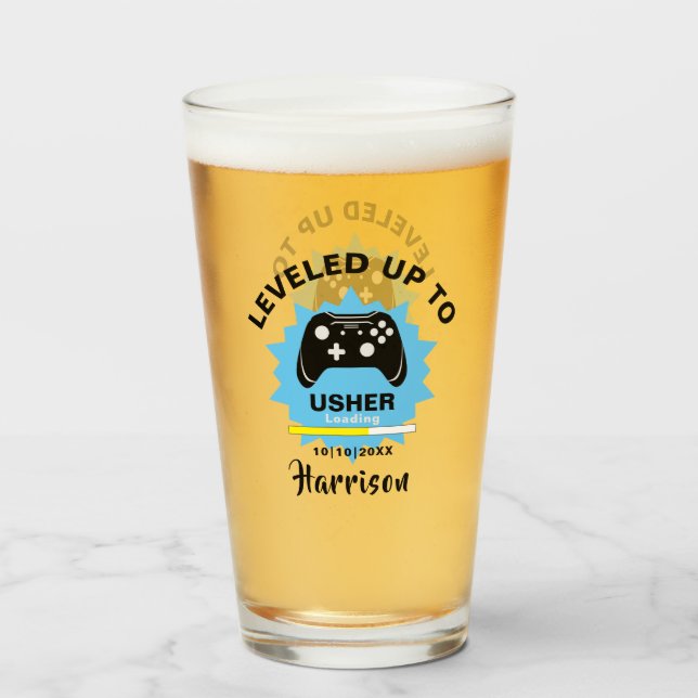 Boda Usher Levantó Glass De Diversión De Gamer (Anverso (lleno))