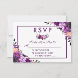 Boda V de RSVP de Floral púrpura ultra violeta