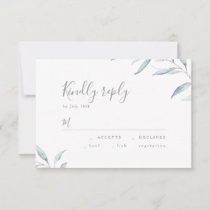 Boda verde azul turbio mínimo RSVP