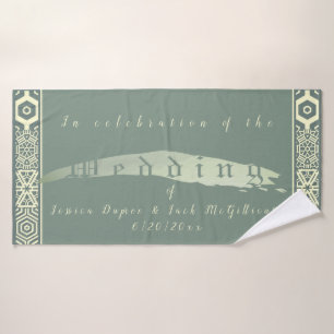 Boda Verde azulado de los recién casados