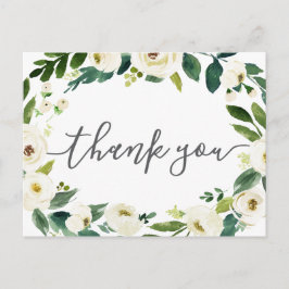 Boda Verde de Flor Blanca Gracias Postales