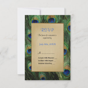 Boda verde de plumas de pavo real - RSVP