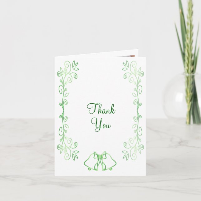 Boda Verde Esmeralda Gracias Bellezas De Tarjetas (Anverso)