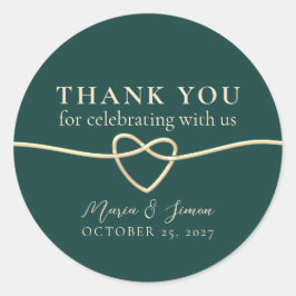 Boda Verde Esmeralda Gracias Pegatina