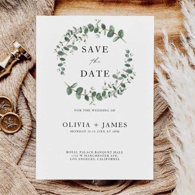 Boda verde Guardar la invitación de fecha (Greenery Wedding Save the Date Invitation)